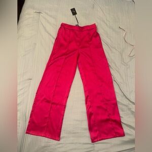 Sincerely Jules Bold Hot Pink Satin Pants never worn NWT
